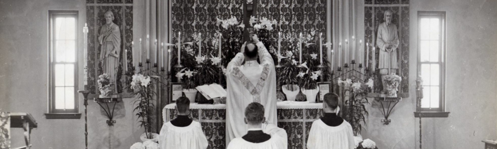 Mass being celebrated in the original church